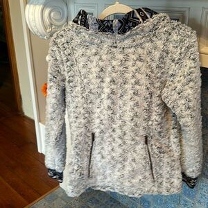 Wooly Bully Wear pullover fleece swirled Sherpa Hoodie Pullover Small EUC